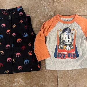 GAP Star Wars Toddler Shirt with Orange Trim